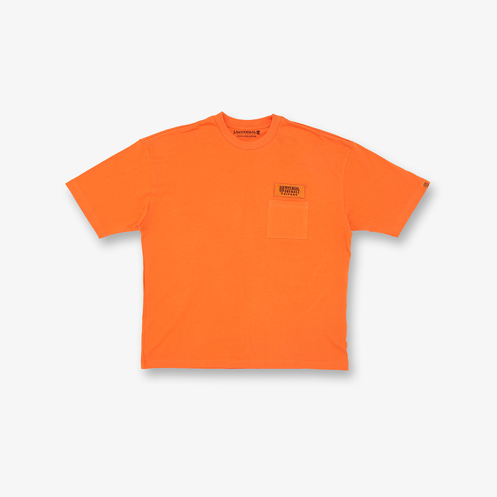 와펜 로고 티셔츠 오렌지